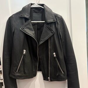 All Saints Dalby Black Leather Jacket